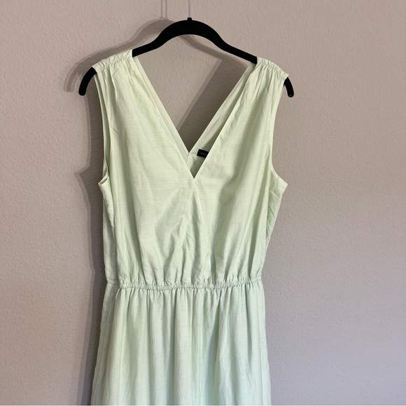 NWT Banana Republic organic cotton tencil tiered maxi dress size M Tall green - Picture 8 of 14